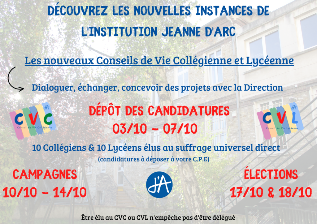 Decouvrez les nouvelles instances de lInstitution Jeanne dArc 1 1024x724 - CVC, CVL & Éco-Délégués